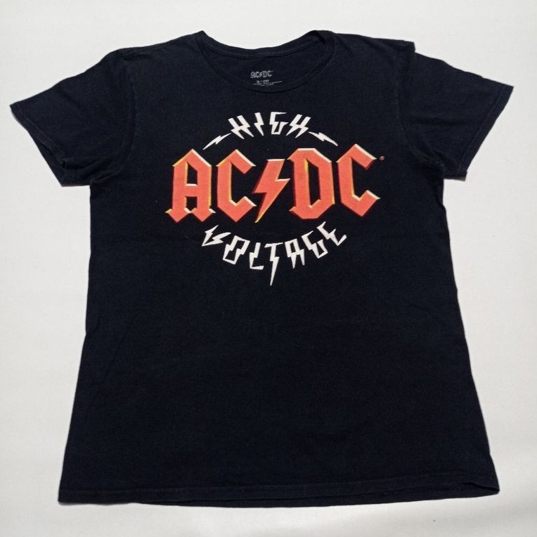 Kaos Band ACDC High Voltage Official Merchandise Warna Hitam Size S Second Brand ACDC