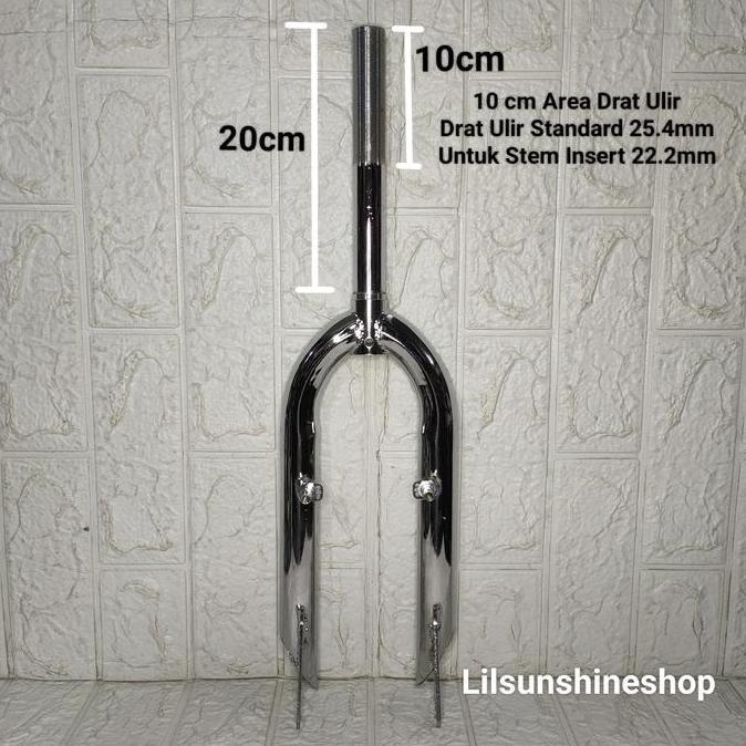 Fork DRAT Sepeda BMX 20 Jadul HARO Garpu Pipa Steertube DRAT-ULIR Standard 25.4mm Chrome Besi Tebal 
