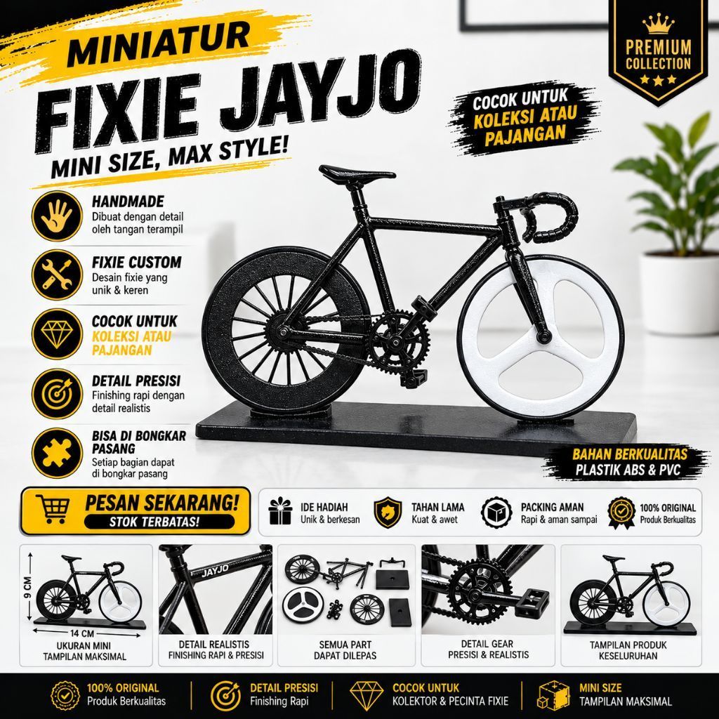 Miniatur sepeda FIXIE ( JAY JO ) 3 spoke