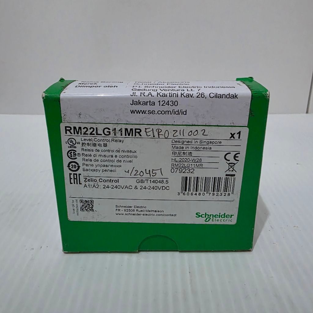 Level control relay RM22-L - 24..240 V AC/DC - 1 C/ORM22LG11MR