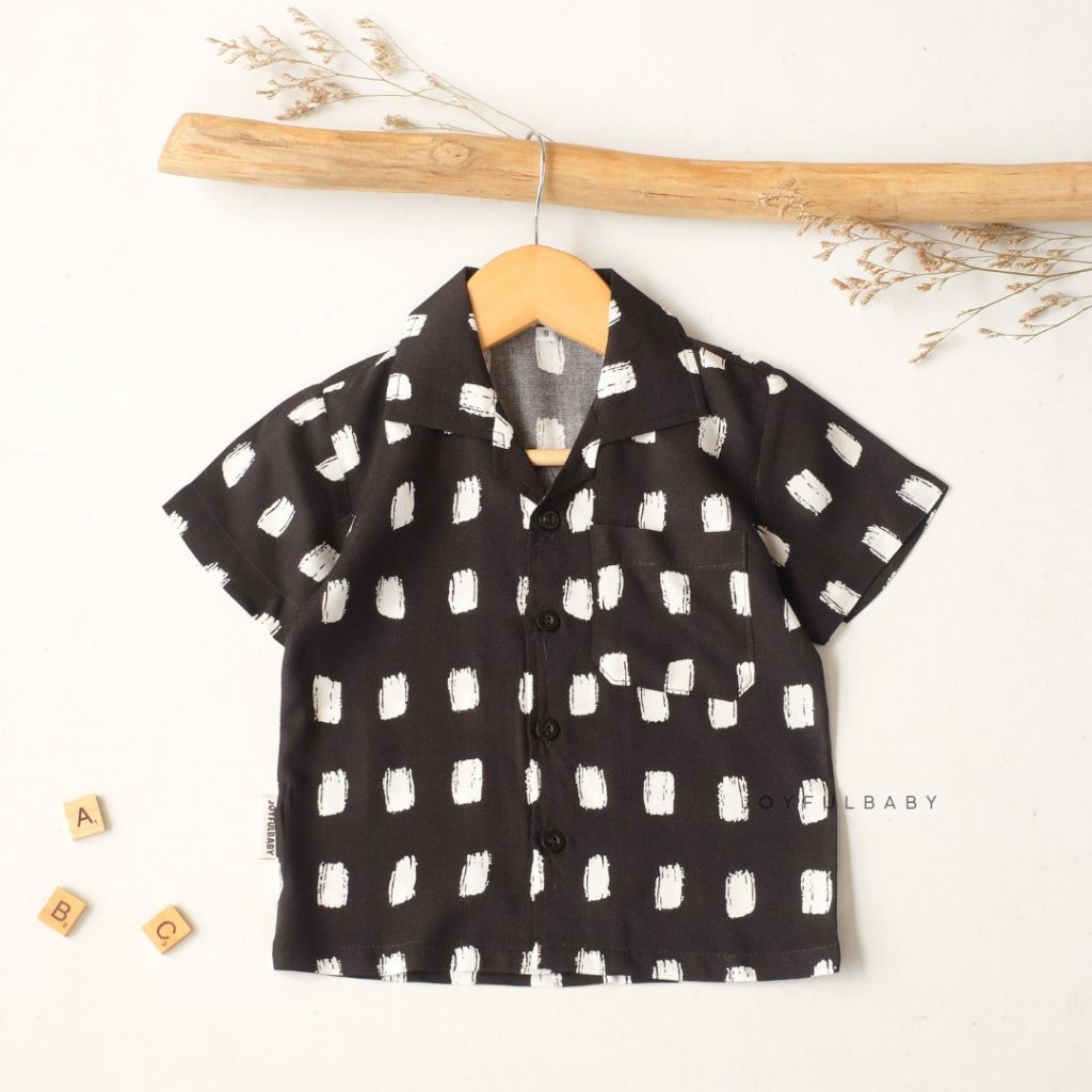 JOYFULBABY Kemeja Anak Laki Laki Perempuan 1 6 Tahun Unisex Rayon Kerah Kantong Kemeja Pantai Outfit