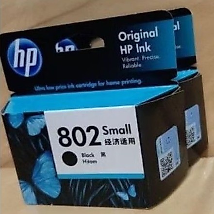 Tinta Catridge hp 802 black original deskjet fot 1000 1010  1510