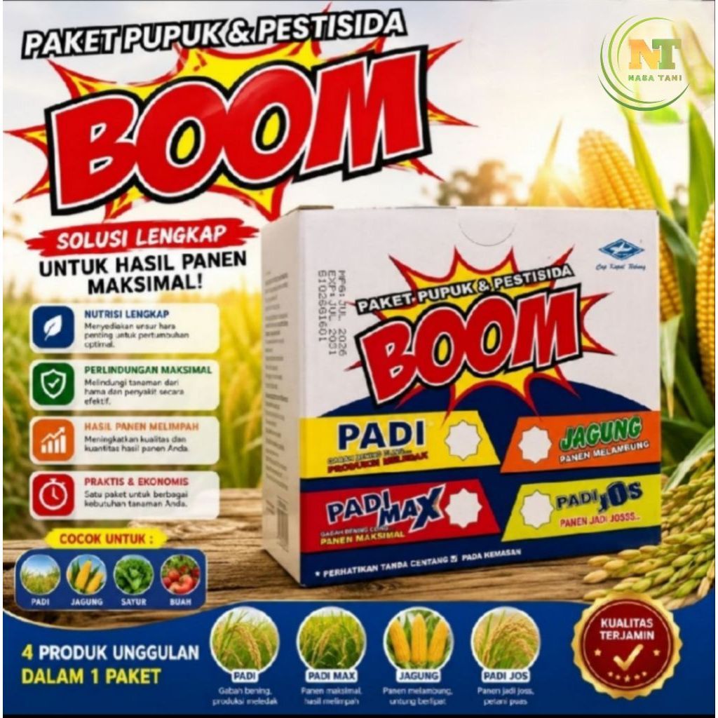 Paket Pupuk & Pestisida BOOM untuk Padi Jagung & Padi Max Orginal