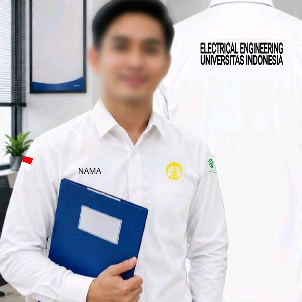 ready stok full bordir kantong 1 almamater electrical engineering UI kemeja pdh UI seragam pdh UI ba