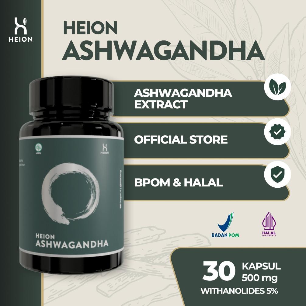 Heion Ashwagandha 30 Kapsul - Ksm-66 Ashwaganda Extract @500Mg Bpom By Heion Official