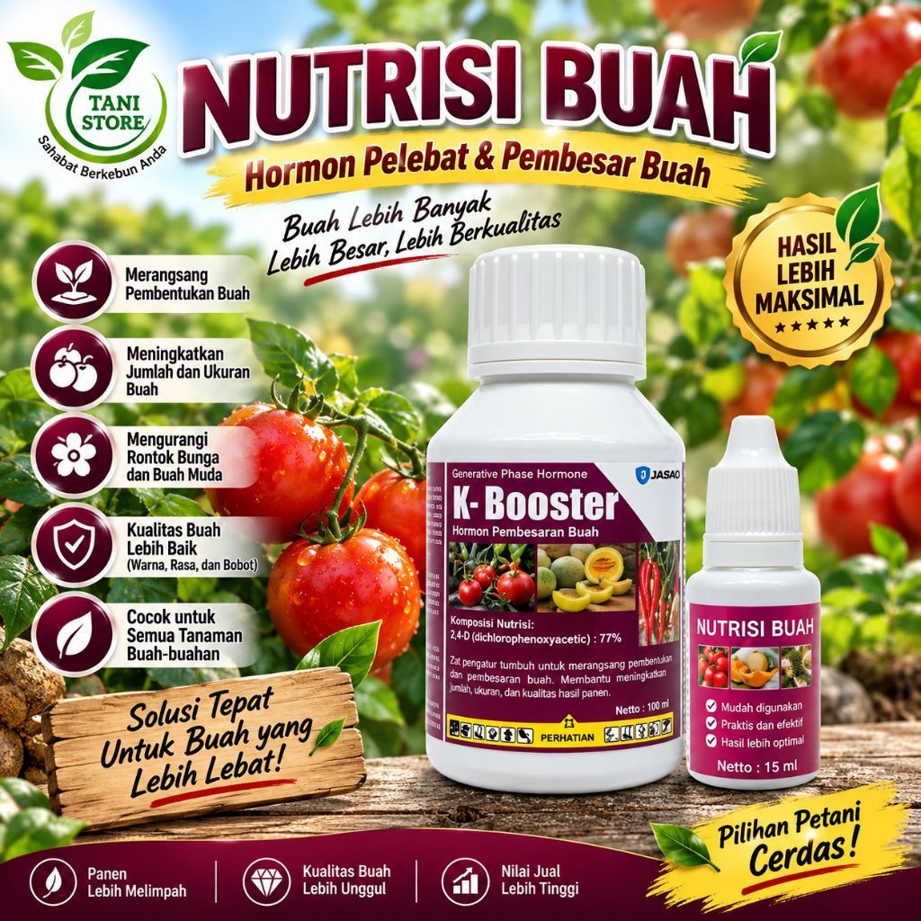 Pupuk cair_Nutrisi buah_Hormon bembesar buah_K-Booster
