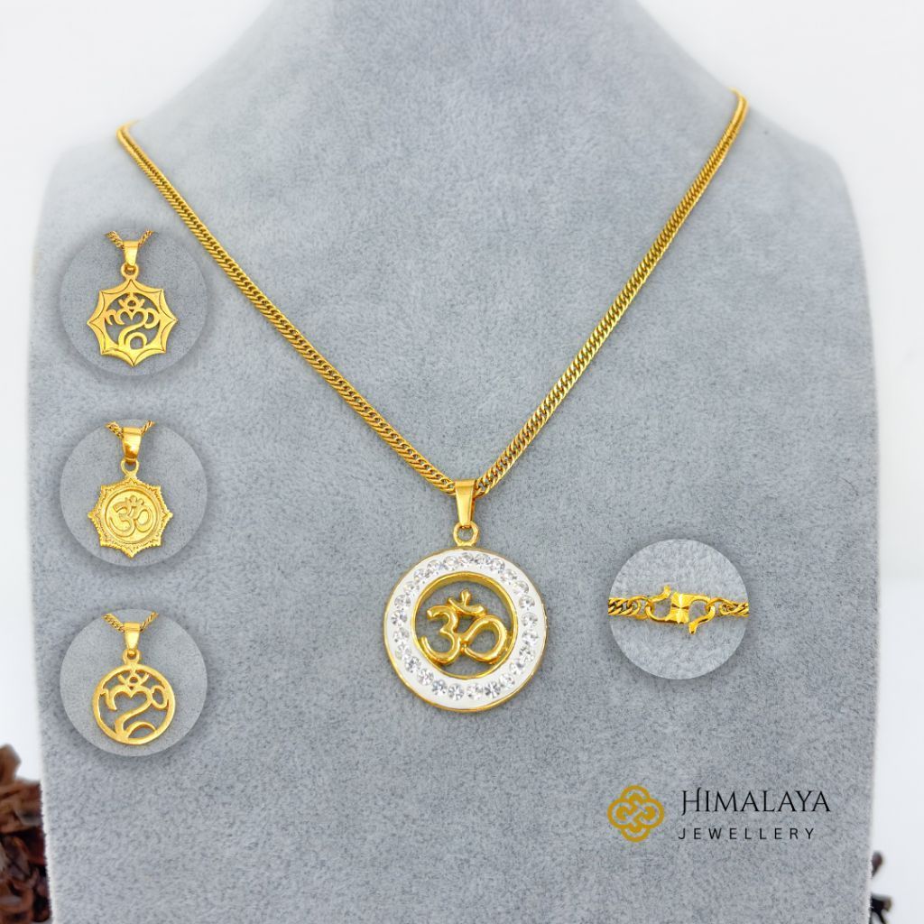 Kalung Liontin Motif Bali Omkara/Ongkara Bahan Titanium Himalaya Jewellery Denpasar