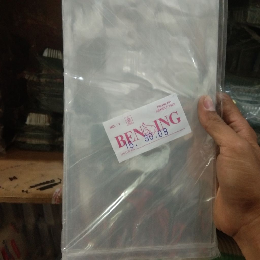 Plastik PP Bening 15 x25 15x30 tebal 08 - Transparan, Tidak Elastis, Higienis