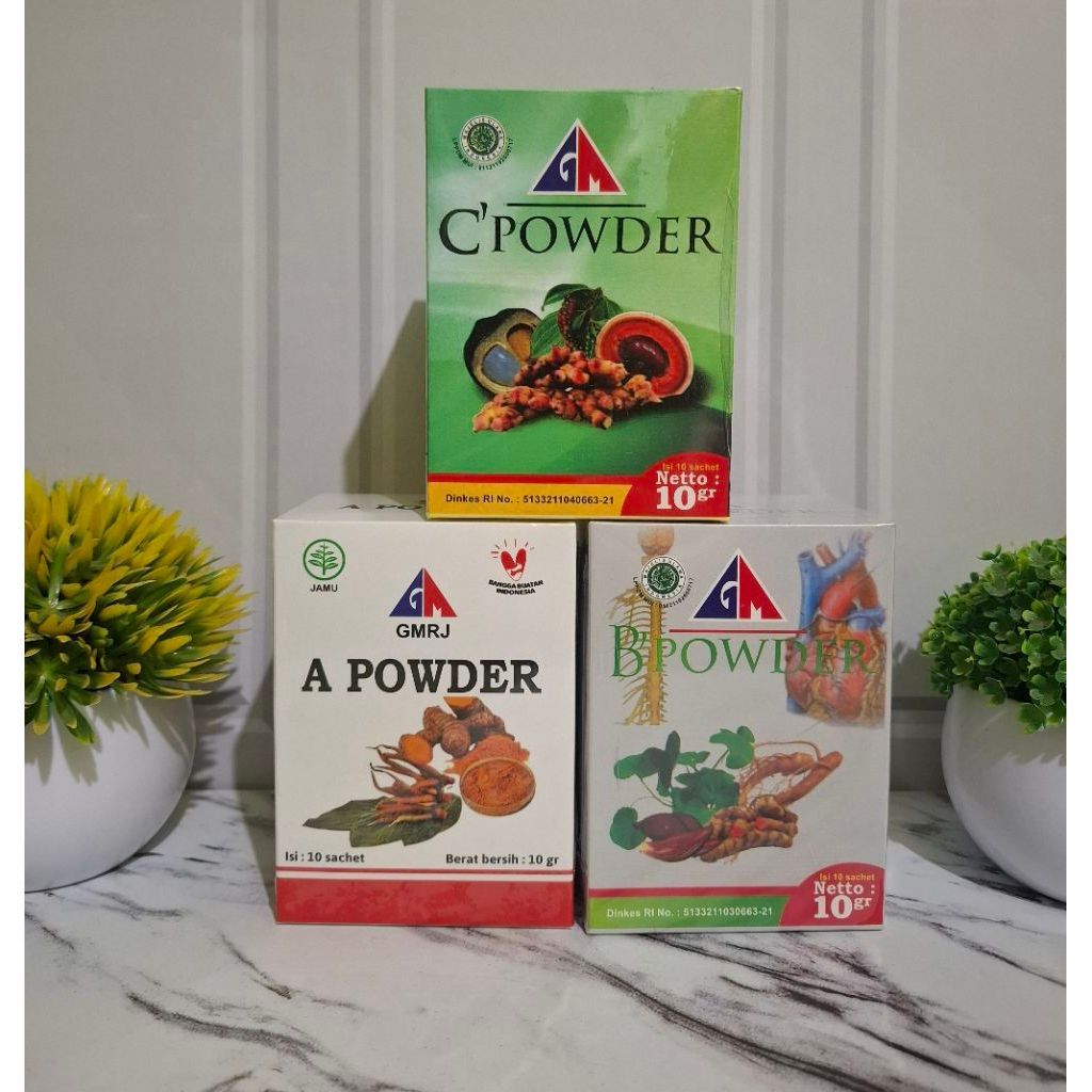 Paket Herbal ABC POWDER Gusmus Terapi (Bisa A Powder saja / B Powder Saja / C Powder saja)