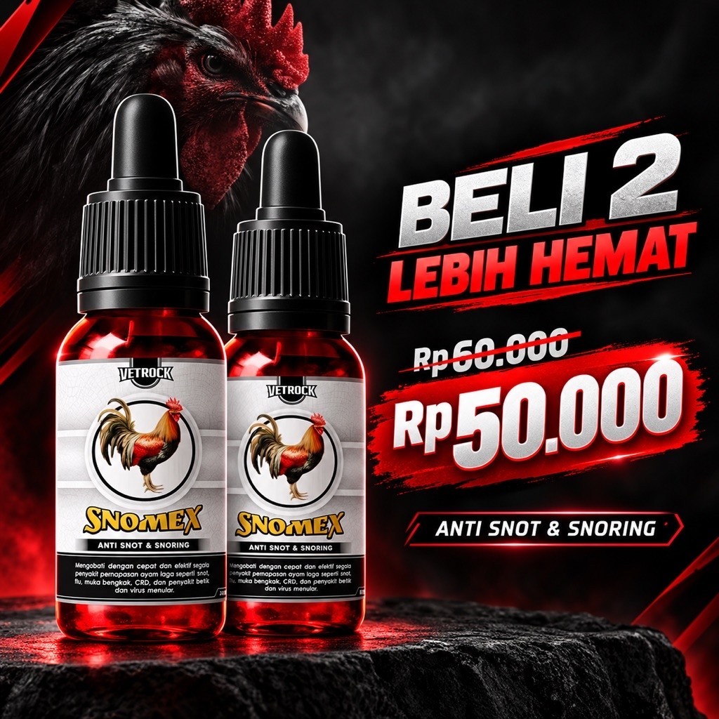 SNOMEX Obat Snot Ayam Anti Snot Ngorok Flu dan Gangguan Pernapasan Ayam