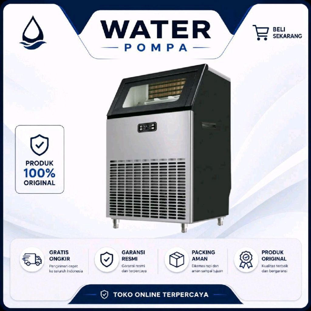 MESIN ES BATU KRISTAL HZB-96FA 100KG/24 JAM ICE MAKER MACHINE