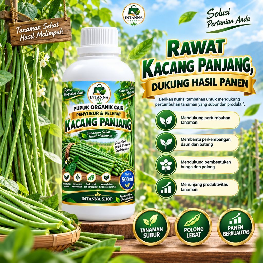 Pupuk Kacang Panjang POC Pelebat Polong Organik, Bantu Pertumbuhan Subur dan Buah Berkualitas