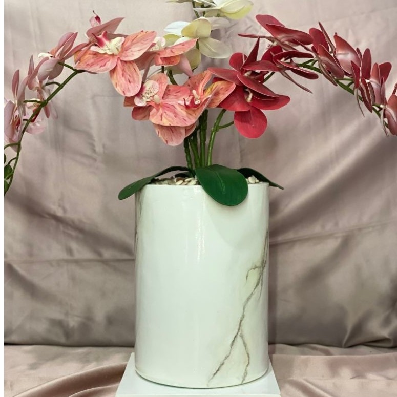 POT HIAS PUTIH MARMER UK 25CM