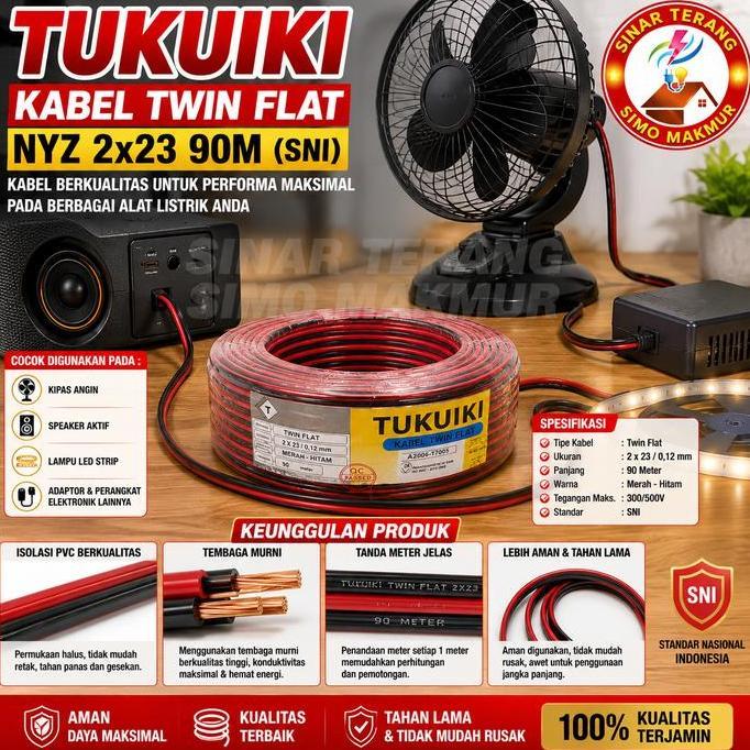 Abayazaa99 - Kabel Listrik NYZ 2x23 90M Roll TUKUIKI by KITANI Cable I Kabel Serabut TF NYZ  2 x 23 