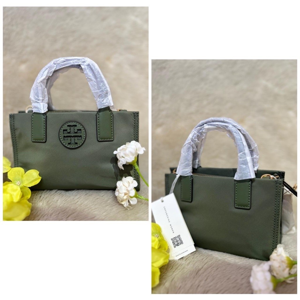 TB ELLA MINI NYLON TOTE PALM LEAF