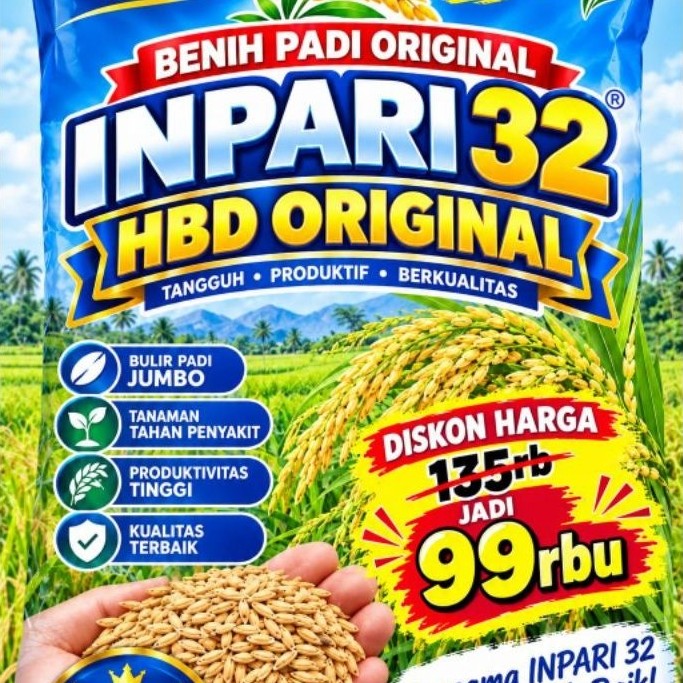BENIH PADI UNGGUL INPARI 32 HBD ORIGINAL 5 KG
