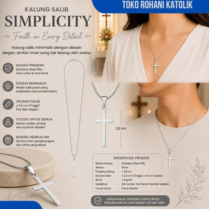DOVEGIRL KALUNG SALIB TITANIUM (CRUX) / KALUNG SALIB WANITA / KALUNG SALIB PRIA KRISTEN KATOLIK