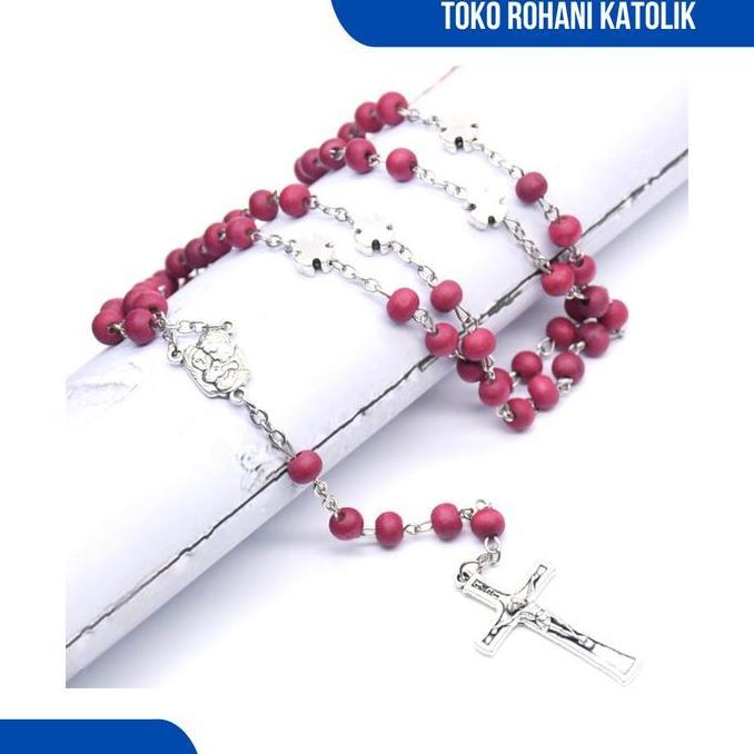 DOVEGIRL ROSARIO KALUNG KAYU MERAH / KALUNG ROSARIO KATOLIK / ROSARIO ASLI / ROSARIO KAYU / KONTASRO