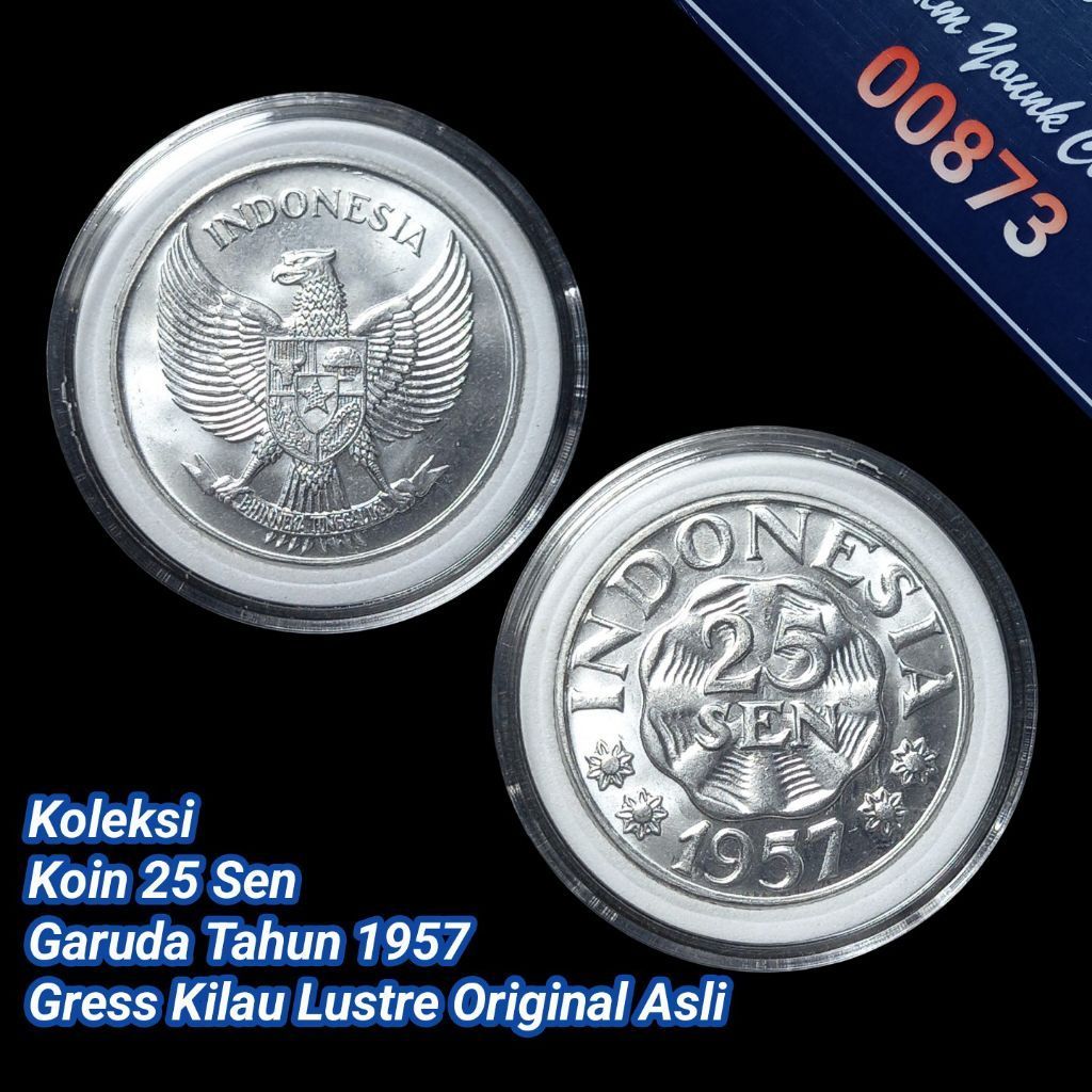 UKI057Coin 25 Sen (GARUDA) Thn 1957 Gress Lustre Original