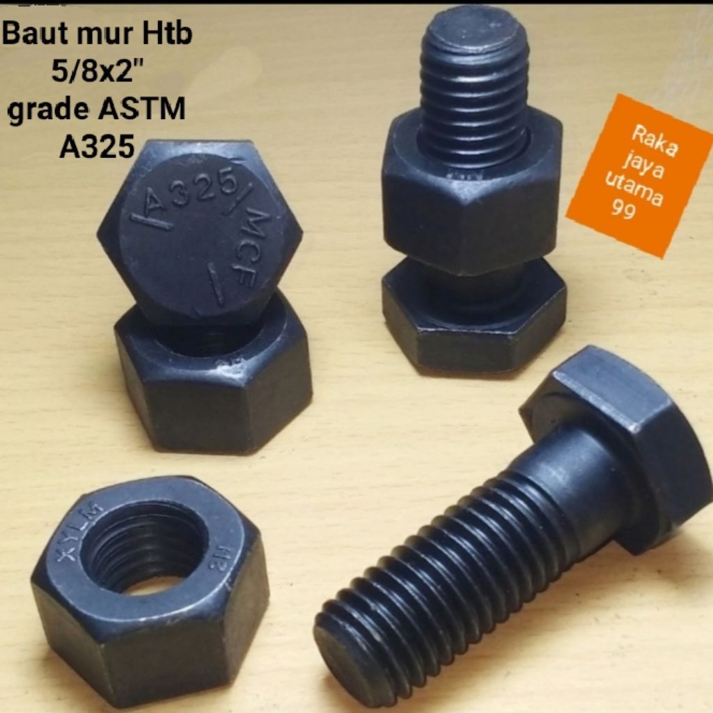 baut mur htb 5/8x2" baut baja grade astm A325