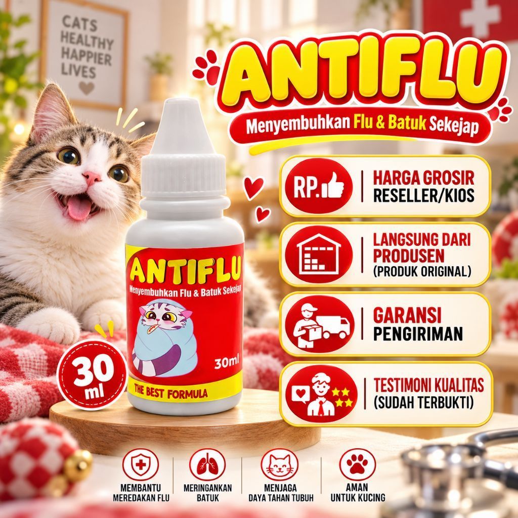 bat Kucing Anti Flu Batuk Pilek Antibiotik Kucing Kitten Anabul Atasi Bersin Sariawan Infeksi Salura