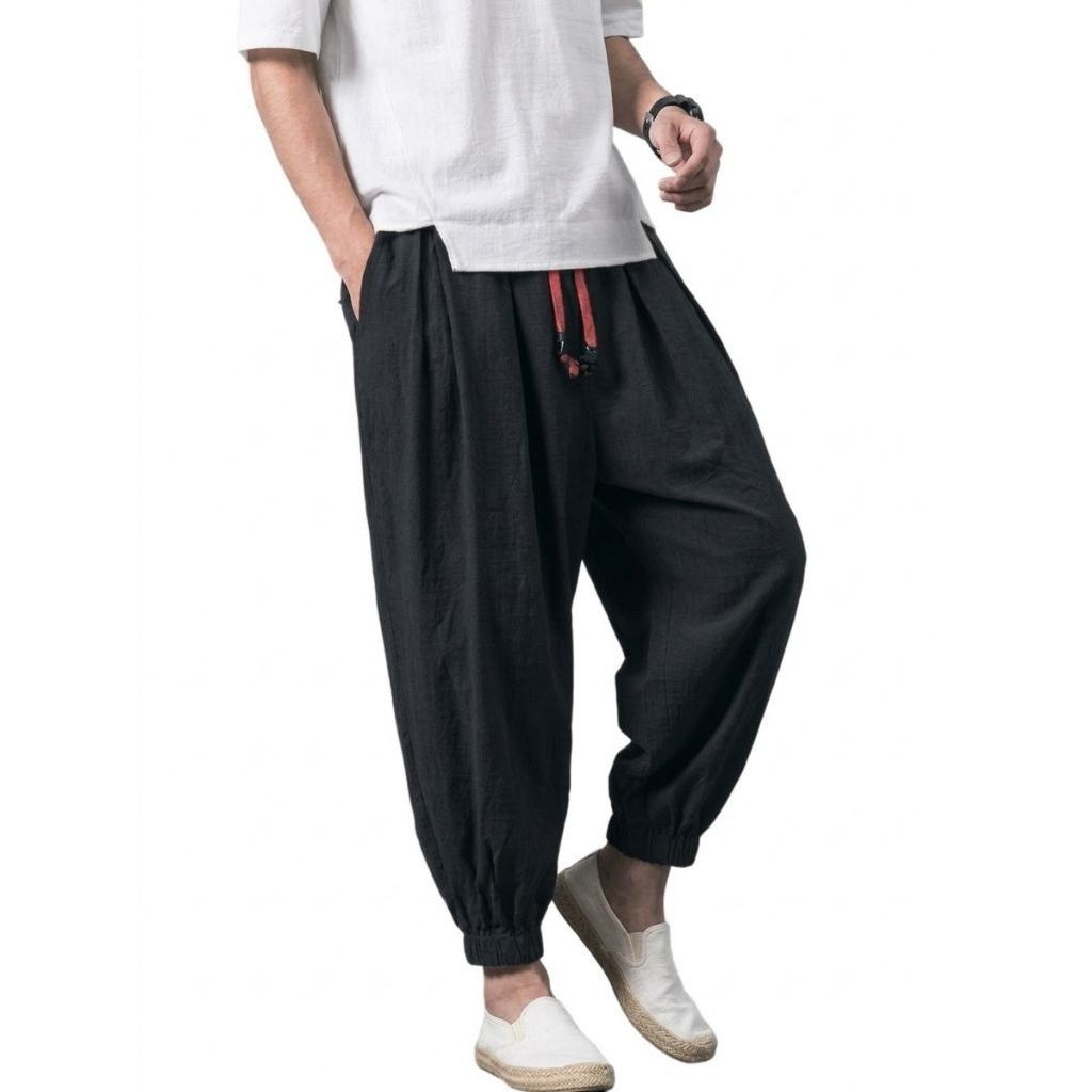 Celana Harem Pants Linen Pria Wanita XXL Jumbo Big Size Kulot Panjang