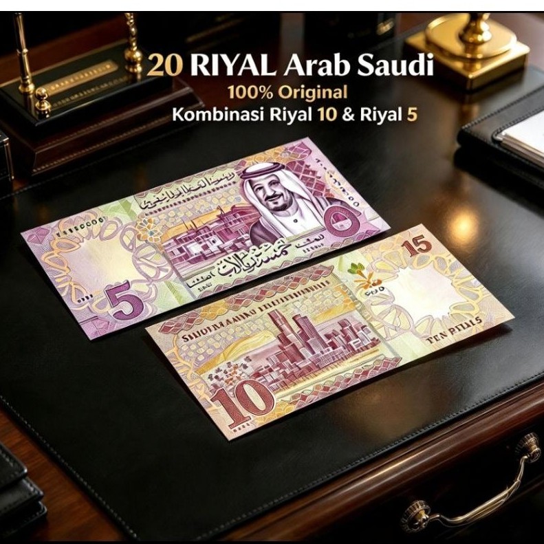 Koleksi Riyal Arab Saudi 20 Original  pecahan 5 dan 10