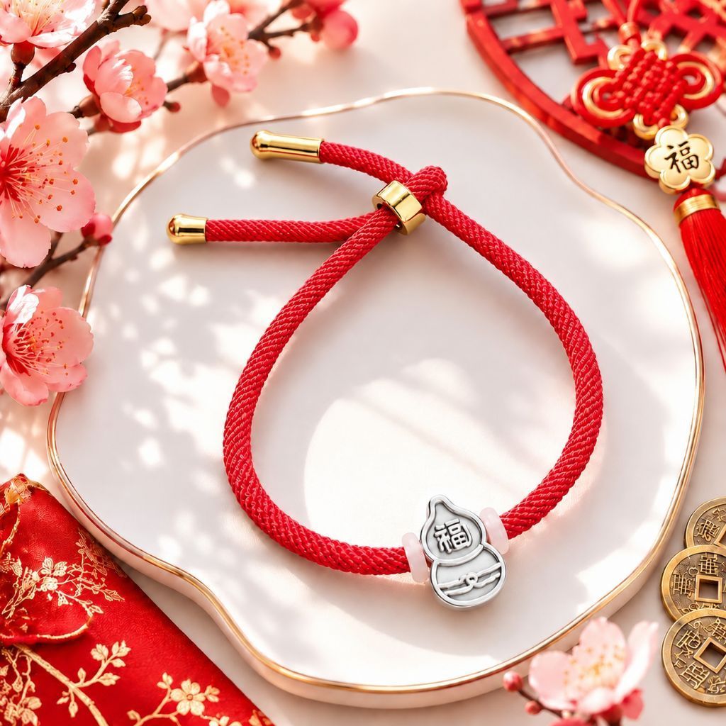 Gelang Tali Merah Keberuntungan Charm Botol Labu China