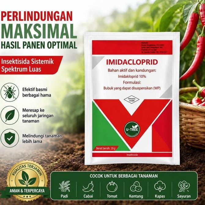 Pilihan - U-Tree Insektisida Pembasmi Kutu & Wereng 10% Imidacloprid Wp - Obat Hama Tanaman Padi/Cab