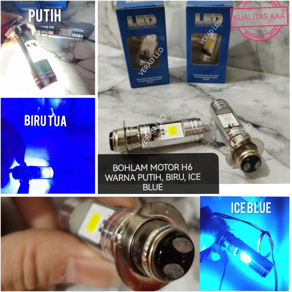 Hot Lampu Led Utama Depan 2Led Motor Bebek Dc Matic Soket H6 Led 2 Sisi Pnp Putih Biru Ice Blue