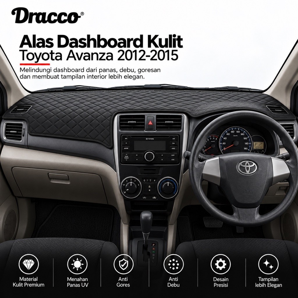 DRACCO Pelindung dashboard mobil avanza xenia tebal anti slip aksesoris mobil avanza xenia
