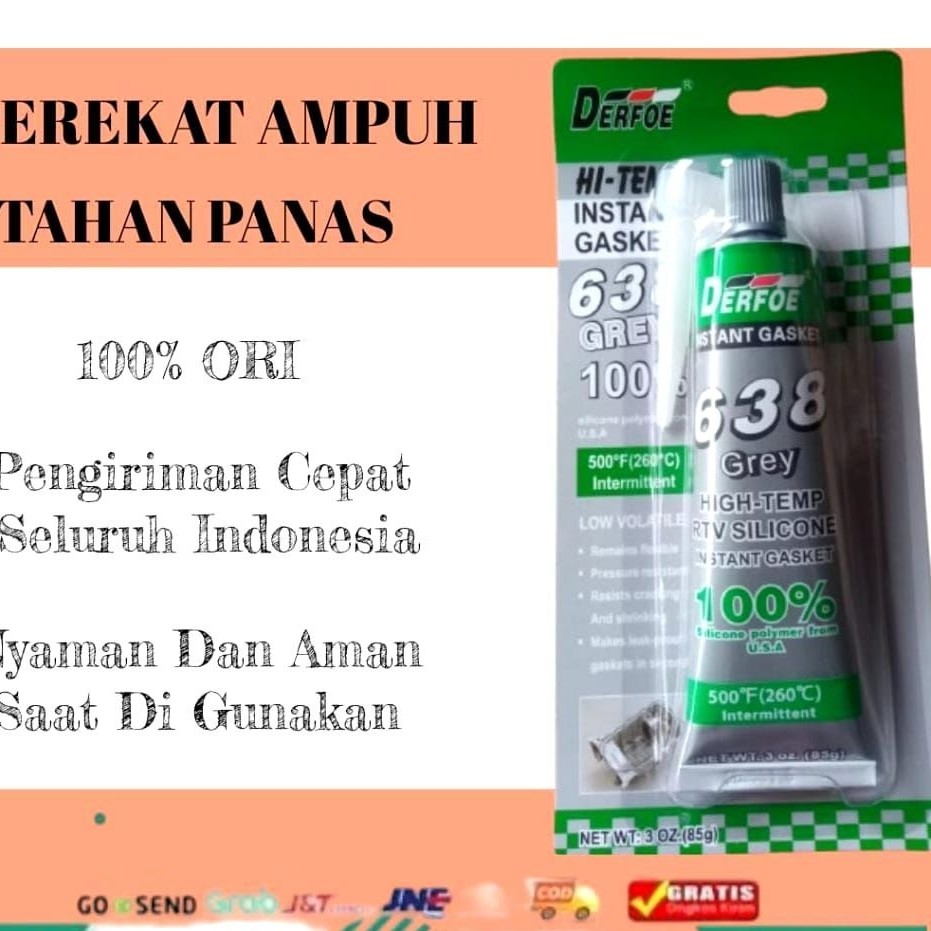 LEM MESIN MOBIL + MOTOR LEM GASKET DERFOE GRAY, ( 85 GRAM ) LEM SEALER , LEM PACKING MESIN ABU-ABU K