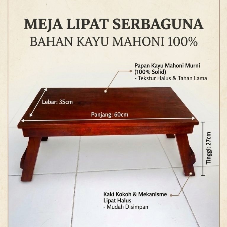 Meja Lipat Kayu Serbaguna Meja Lipat Belajar Meja Portable
