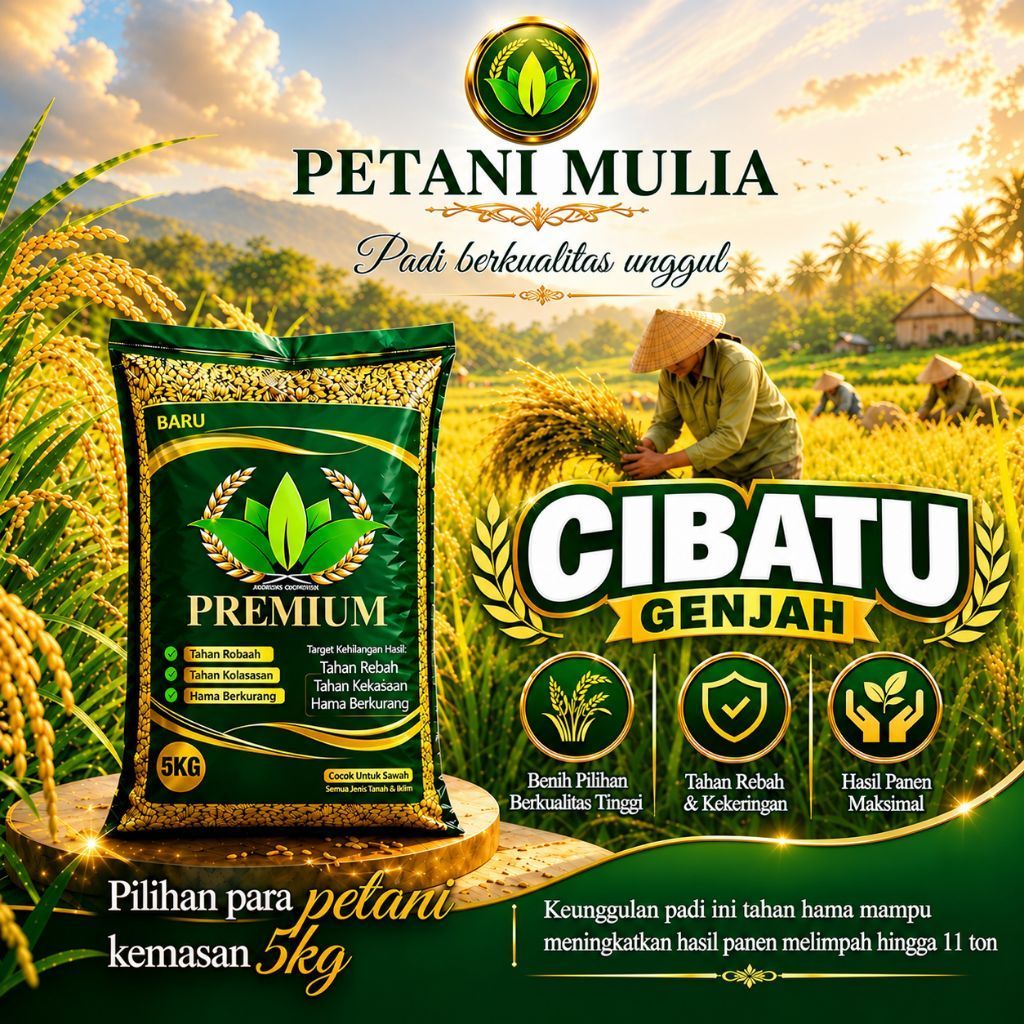Benih Padi Cibatu 5kg Kualitas Tinggi Hasil Panen Melimpah