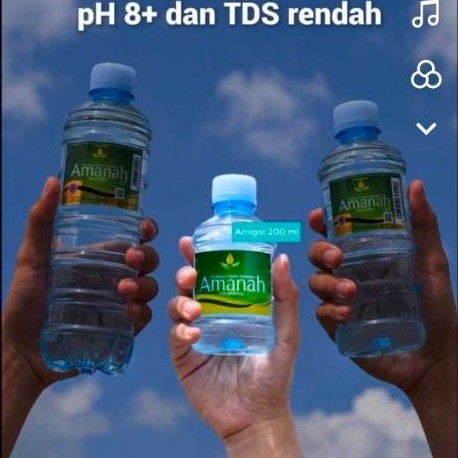 Air Alkali Amanah Sehat 200ml PH 8+ TDS <10ppm