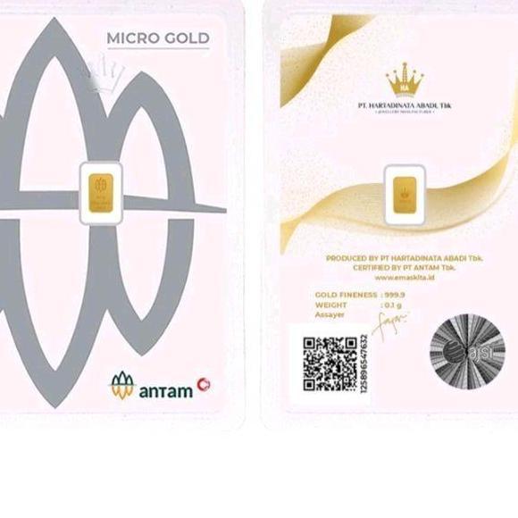 Terlaris Emas Antam 0.1 G - Emas Mikro 999.9 Finishing Dengan Berat 0.1 G Dari Pt Hartadinata Abadi 