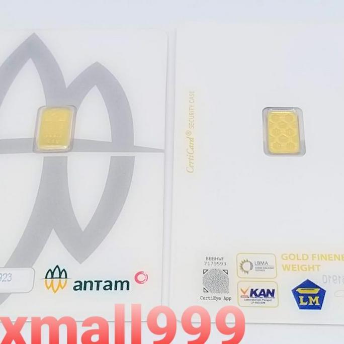 Terlaris Lm Antam 1 Gram/Logam Mulia 1Gr/ Emas Batangan 1Gram Terbaru