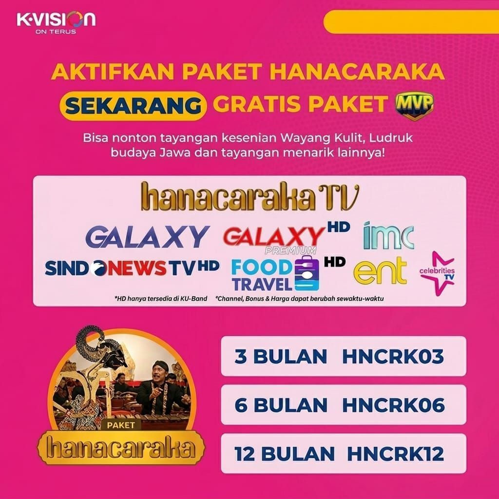 Voucher Paket Hanacaraka K-Vision