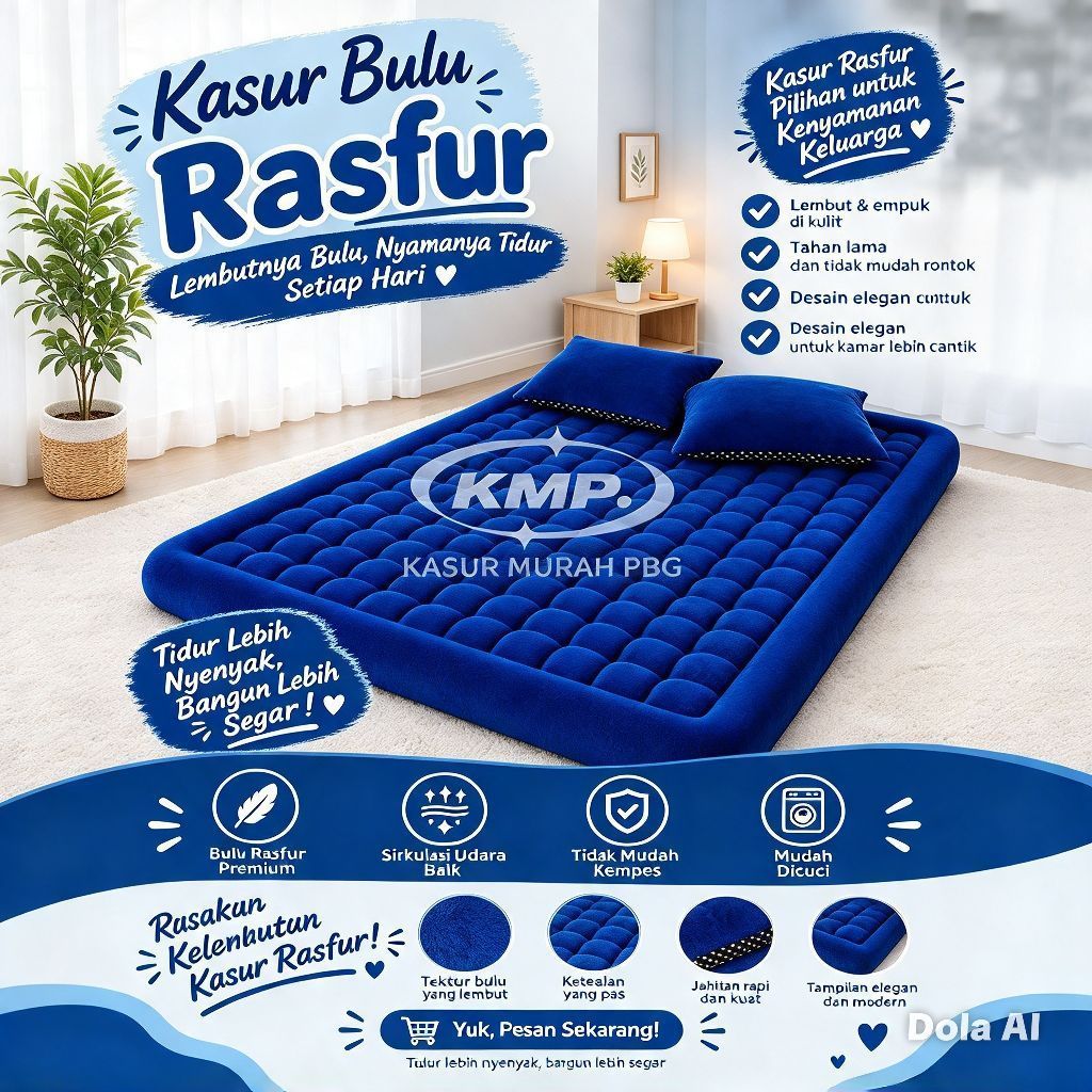 Kasur Gender Bulu Rasfur Ukuran 180cmX200cmX10cm