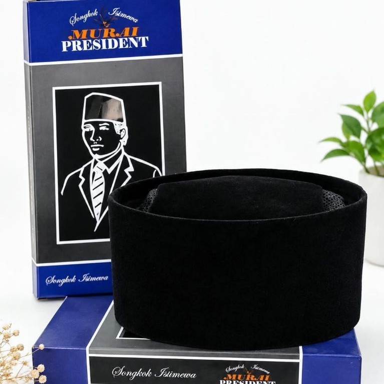 Peci Songkok Nasional Hitam President AC Tinggi 12 Cm Dewasa