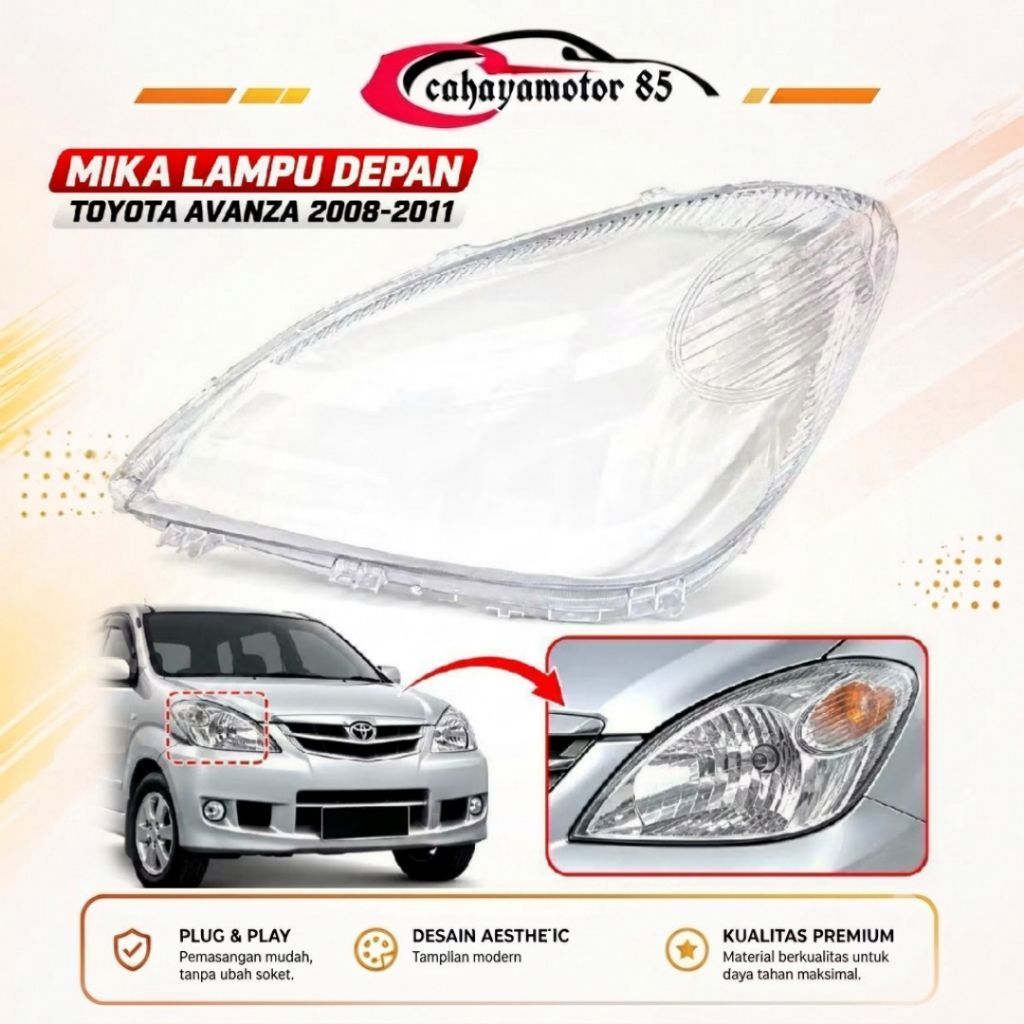 MIKA HEADLAMP / LAMPU DEPAN TOYOTA AVANZA VVTI (2008 2009 2010  2011) - ORIGINAL