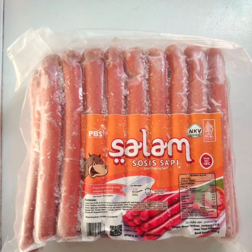 PBS Salam Sosis Sapi Sosis Daging Sapi 1000g NKV Halal