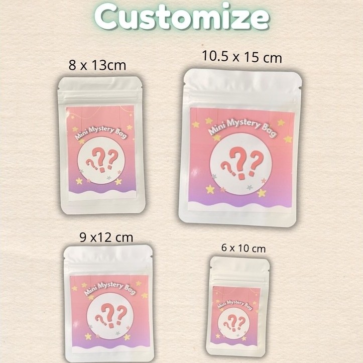 plastik ziplock Blind Bag mainan custom desain, Stiker Packaging Mystery Bag