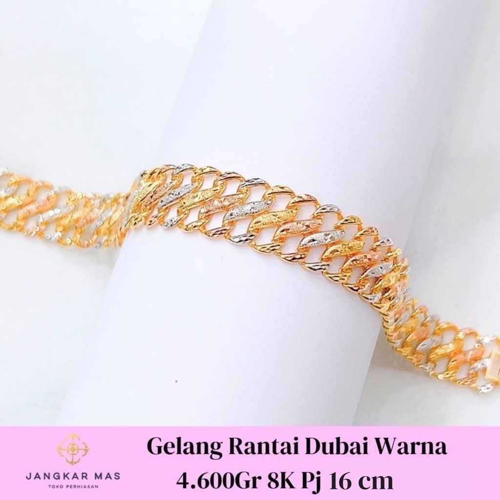 GELANG EMAS RANTAI DUBAI WARNA 8K 4.600GR
