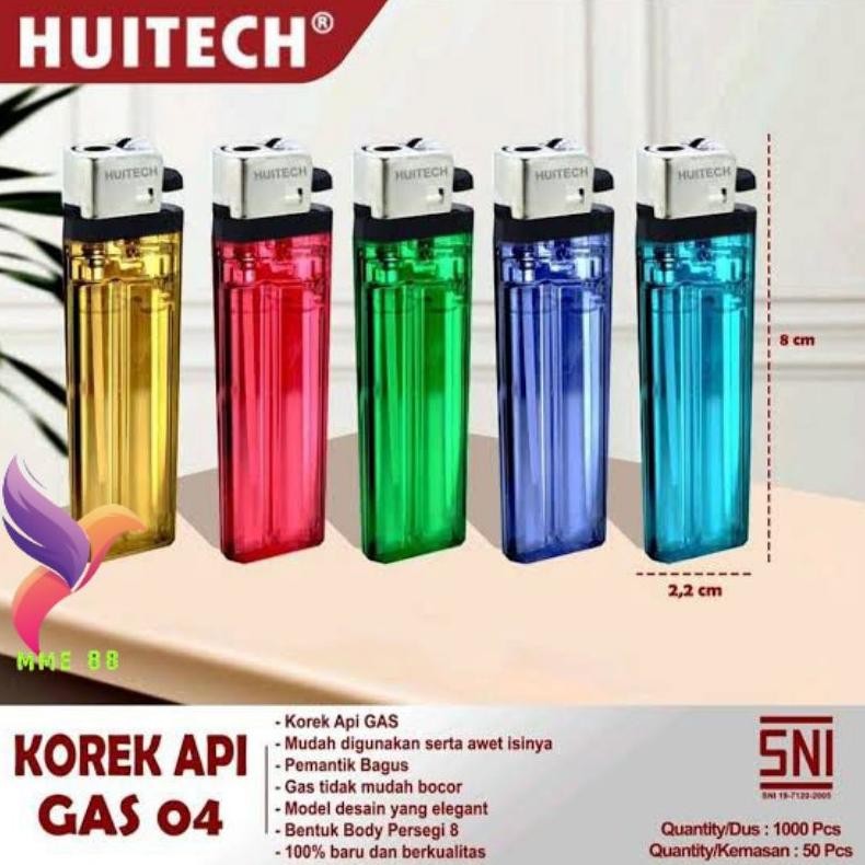 Korek API Gas Besar Huitech Model Tokai 50Pcs SNI aSt