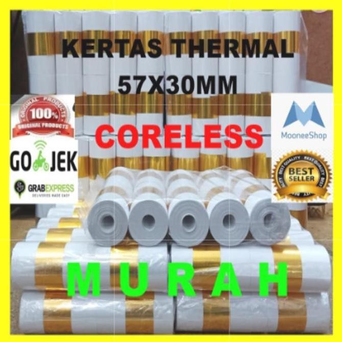 

~@~@~@~@] Kertas Termal [GOLD] Thermal Paper Rol 57x30 58x30 Termal EDC Thermal Printer Mini Bluetooth Cetak Hitam Kertas Thermal GOLD putih roll