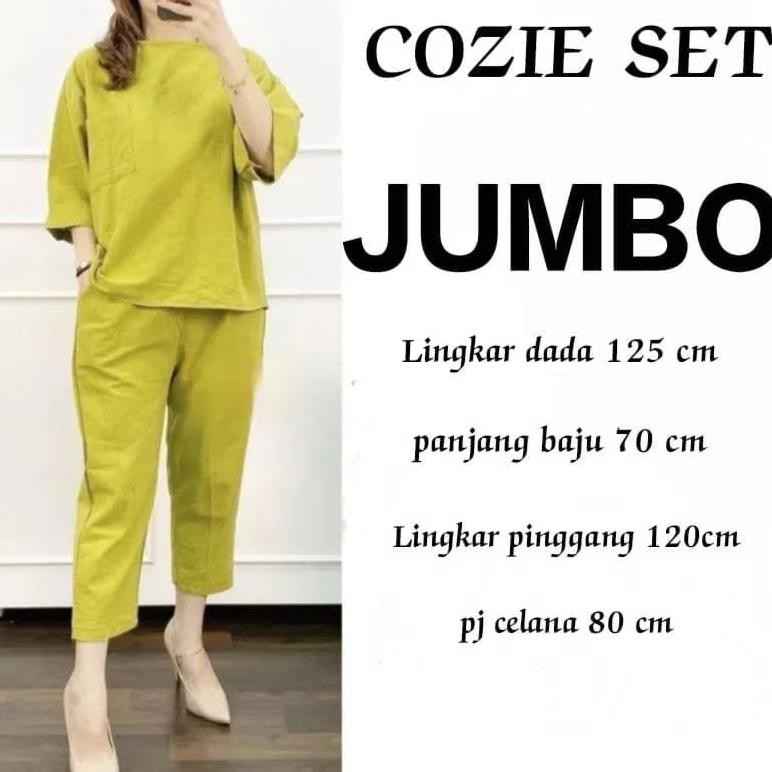 Ukd- Promo Cozie One Set / Cozie Jumbo / Setelan Wanita Terbaru / One Set Katun Linen Premium / Cesi