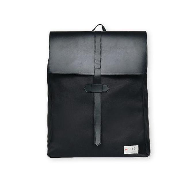 Tfg Backpack Tas Ransel Pria Wanita Towny 432 Black & Green Lifetime Warranty - Canvas - Water Resis