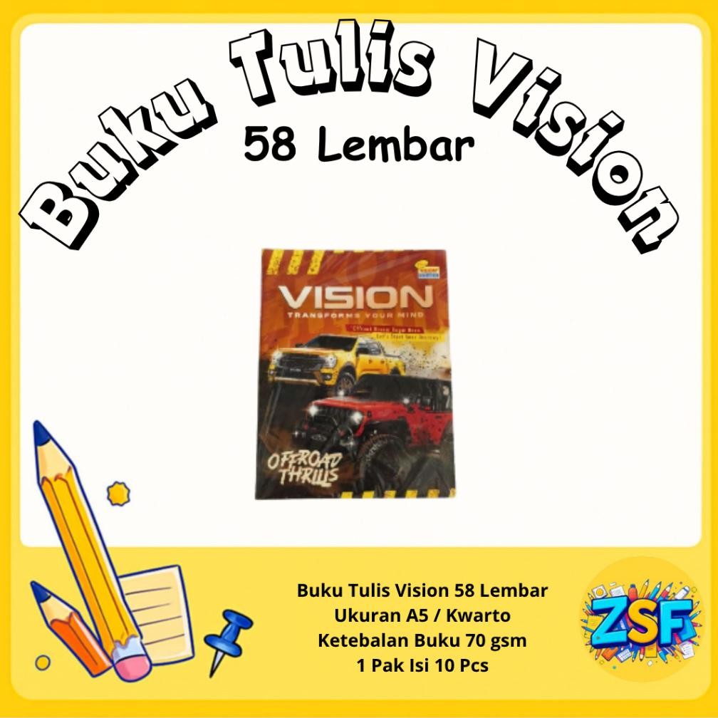 

Buku Tulis Sekolah 1 Pack Buku Vision 58 Lembar 1 Pack Isi 10 Murah