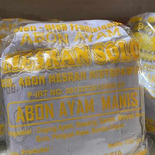 

Abon Ayam Mesran Manis 250Gr